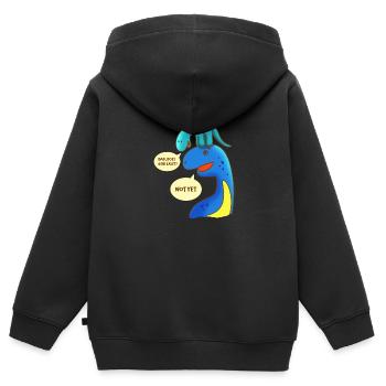 Atheist Dad Does God Exist? Not yet Dinosaurier - Kinder Premium Organic Zip Hoodie - Schwarz - Hinten - AI Model Kid Male (0cm)