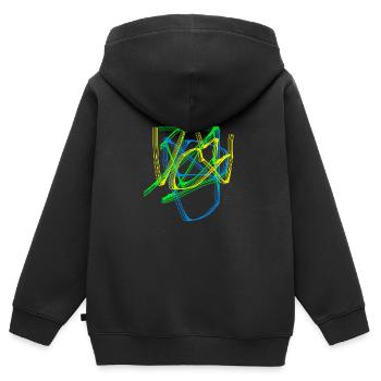 Graffiti - Sweat Premium à capuche zippé enfant bio - noir - Dos - AI Model Kid Male (0cm)