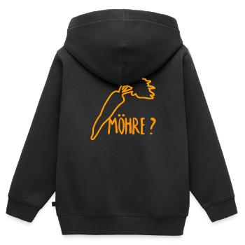 Möhre? - Kinder Premium Organic Zip Hoodie - Schwarz - Hinten - AI Model Kid Male (0cm)