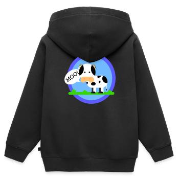 Die Kuh macht Muh! - Kinder Premium Organic Zip Hoodie - Schwarz - Hinten - AI Model Kid Male (0cm)