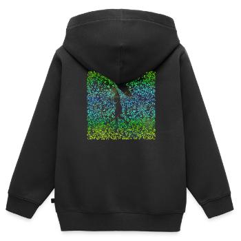 rain ornamental ornament - Kids Premium Organic Zip-up Hoodie - black - Back - AI Model Kid Male (0cm)
