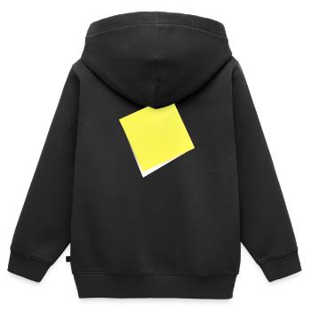 note jaune , adhésif , sticky note - Sweat Premium à capuche zippé enfant bio - noir - Dos - AI Model Kid Male (0cm)