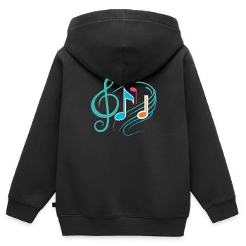 Music - Kids Premium Organic Zip-up Hoodie - black - Back - AI Model Kid Male (0cm)