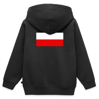 Pologne - Sweat Premium à capuche zippé enfant bio - noir - Dos - AI Model Kid Male (0cm)