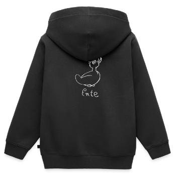 Ente - Kinder Premium Organic Zip Hoodie - Schwarz - Hinten - AI Model Kid Male (0cm)