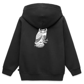 Hübsche Eule - Kinder Premium Organic Zip Hoodie - Schwarz - Hinten - AI Model Kid Male (0cm)