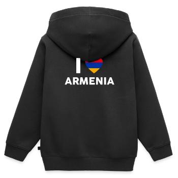 Armenien - Kinder Premium Organic Zip Hoodie - Schwarz - Hinten - AI Model Kid Male (0cm)
