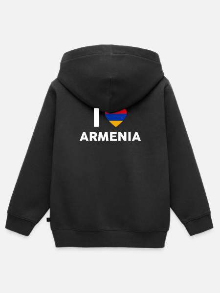 Armenien - Kinder Premium Organic Zip Hoodie - Schwarz