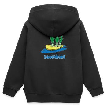 Lauchboot Lauch Schlauchboot Witzige Geschenkidee - Kinder Premium Organic Zip Hoodie - Schwarz - Hinten - AI Model Kid Male (0cm)