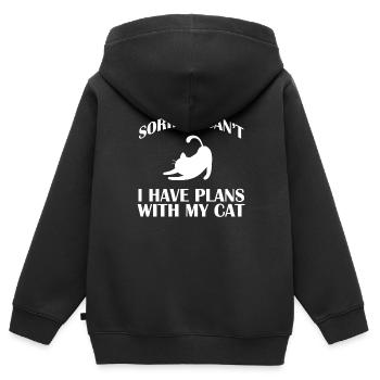 Cat Kitten Mieze Kitten Kitten Cat Lady - Kids Premium Organic Zip-up Hoodie - black - Back - AI Model Kid Male (0cm)