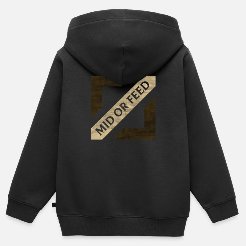 Mid ou Feed - Sweat Premium à capuche zippé enfant bio - noir