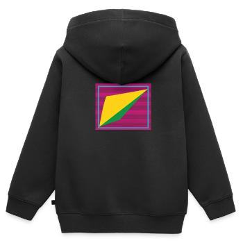 Retro form - Kids Premium Organic Zip-up Hoodie - black - Back - AI Model Kid Male (0cm)