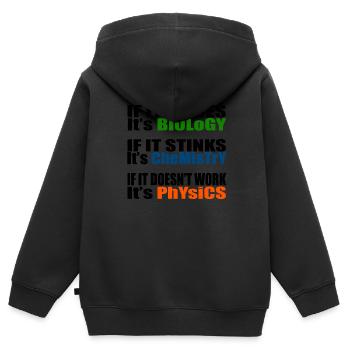 Naturwissenschaft Biologie Chemie Physik Lehrer - Kinder Premium Organic Zip Hoodie - Schwarz - Hinten - AI Model Kid Male (0cm)