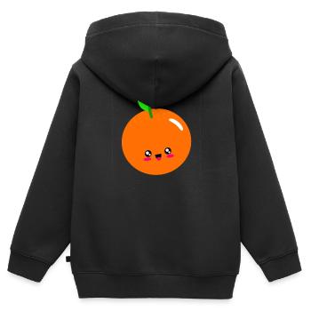orange - Kids Premium Organic Zip-up Hoodie - black - Back - AI Model Kid Male (0cm)