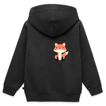 Fox - Kids Premium Organic Zip-up Hoodie - black - Back - AI Model Kid Male (0cm)