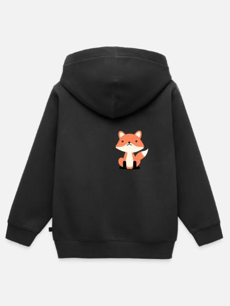 Fuchs - Kinder Premium Organic Zip Hoodie - Schwarz