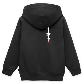 poignard - Sweat Premium à capuche zippé enfant bio - noir - Dos - AI Model Kid Male (0cm)