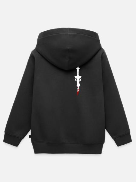 Dolch - Kinder Premium Organic Zip Hoodie - Schwarz
