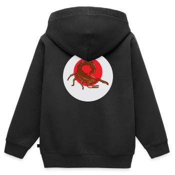 Scorpion du zodiaque avec piqûre de poison - Sweat Premium à capuche zippé enfant bio - noir - Dos - AI Model Kid Male (0cm)
