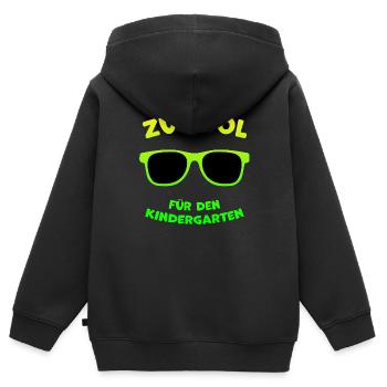Refroidir les garçons de classe écolière première classe de lunettes de soleil - Sweat Premium à capuche zippé enfant bio - noir - Dos - AI Model Kid Male (0cm)