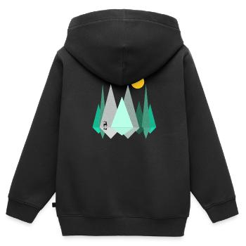 Abstract forest - Kids Premium Organic Zip-up Hoodie - black - Back - AI Model Kid Male (0cm)