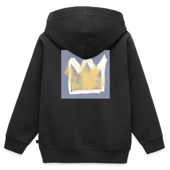 crown - Kids Premium Organic Zip-up Hoodie - black - Back - AI Model Kid Male (0cm)