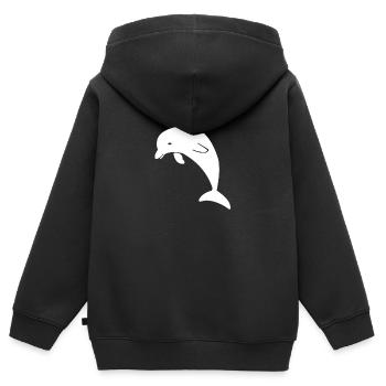 Süßer Delfin t-shirt cool - Kinder Premium Organic Zip Hoodie - Schwarz - Hinten - AI Model Kid Male (0cm)