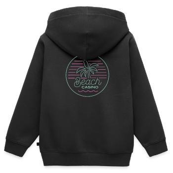 Beach Casino - Kinder Premium Organic Zip Hoodie - Schwarz - Hinten - AI Model Kid Male (0cm)