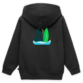Beach Beach Sun - Kids Premium Organic Zip-up Hoodie - black - Back - AI Model Kid Male (0cm)