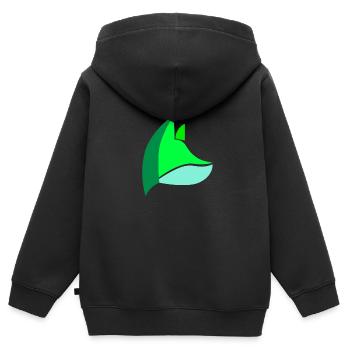 Renard vert - Sweat Premium à capuche zippé enfant bio - noir - Dos - AI Model Kid Male (0cm)