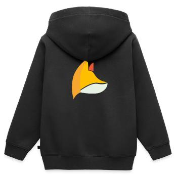 Fox Fox orange - Sweat Premium à capuche zippé enfant bio - noir - Dos - AI Model Kid Male (0cm)