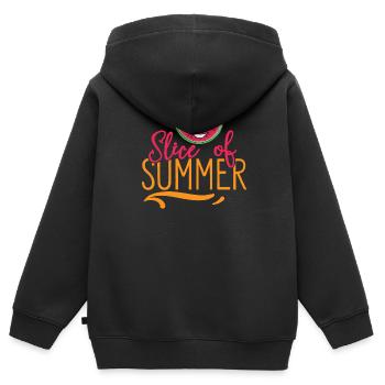 Slice of Summer - Kids Premium Organic Zip-up Hoodie - black - Back - AI Model Kid Male (0cm)