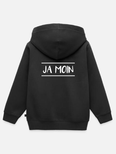 Ja moin - Kinder Premium Organic Zip Hoodie - Schwarz