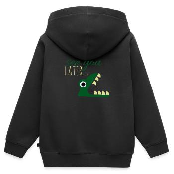 A plus tard .. - Sweat Premium à capuche zippé enfant bio - noir - Dos - AI Model Kid Male (0cm)