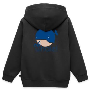 Oh whale! - Kinder Premium Organic Zip Hoodie - Schwarz - Hinten - AI Model Kid Male (0cm)