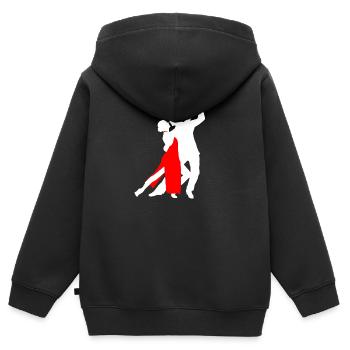 Dancing Tango dance couple logo - Kids Premium Organic Zip-up Hoodie - black - Back - AI Model Kid Male (0cm)