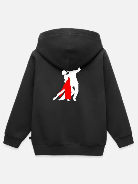Danse Tango danse couple logo - Sweat Premium à capuche zippé enfant bio - noir