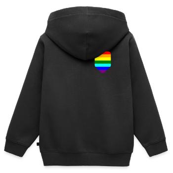 Poche de poitrine LGTB LGTB Pride Gay - Sweat Premium à capuche zippé enfant bio - noir - Dos - AI Model Kid Male (0cm)
