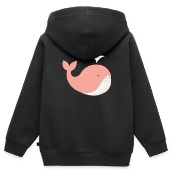 Whale nicht! - Kinder Premium Organic Zip Hoodie - Schwarz - Hinten - AI Model Kid Male (0cm)