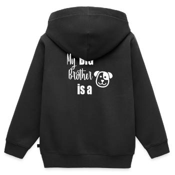 Chien bébé bébé enfant d'âge préscolaire Funny énonciations enfants - Sweat Premium à capuche zippé enfant bio - noir - Dos - AI Model Kid Male (0cm)