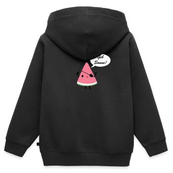 Melone Pirat Sonne - Kinder Premium Organic Zip Hoodie - Schwarz - Hinten - AI Model Kid Male (0cm)