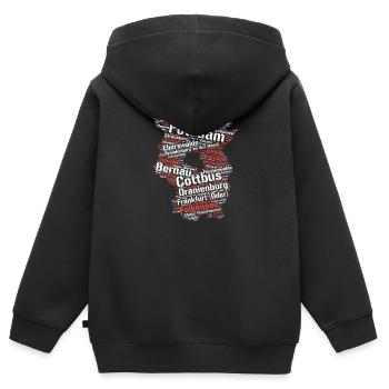 Land de Brandebourg: les villes dans les grandes lignes - Sweat Premium à capuche zippé enfant bio - noir - Dos - AI Model Kid Male (0cm)