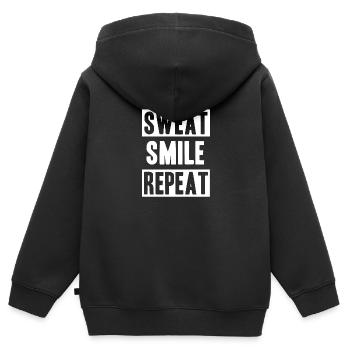 Training - Kinder Premium Organic Zip Hoodie - Schwarz - Hinten - AI Model Kid Male (0cm)