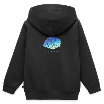 EXCEL- Brain - Gehirn - Kinder Premium Organic Zip Hoodie - Schwarz - Hinten - AI Model Kid Male (0cm)