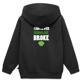 Argent -Argent - Sweat Premium à capuche zippé enfant bio - noir - Dos - AI Model Kid Male (0cm)