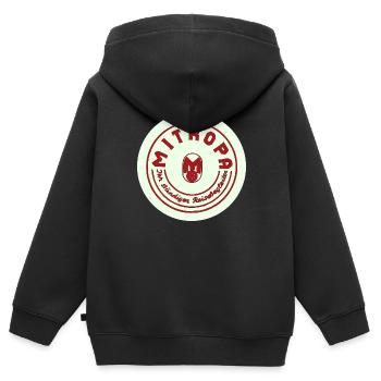 Mitropa - Ihr ständiger Reisebegleiter - Kinder Premium Organic Zip Hoodie - Schwarz - Hinten - AI Model Kid Male (0cm)