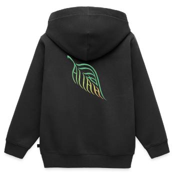 Allah Blatt Natur Harmonie - Kinder Premium Organic Zip Hoodie - Schwarz - Hinten - AI Model Kid Male (0cm)