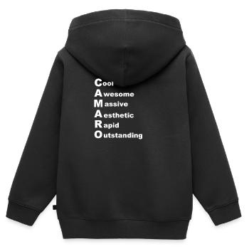 Camaro - Kinder Premium Organic Zip Hoodie - Schwarz - Hinten - AI Model Kid Male (0cm)