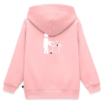 Biologe - Kinder Premium Organic Zip Hoodie - Rosa - Hinten - AI Model Kid Female (0cm)