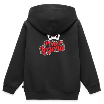 POKER LEGEND - Kinder Premium Organic Zip Hoodie - Schwarz - Hinten - AI Model Kid Male (0cm)